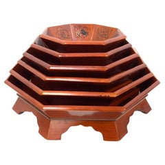 Chinese Lacquered Octagonal Nesting Bowls