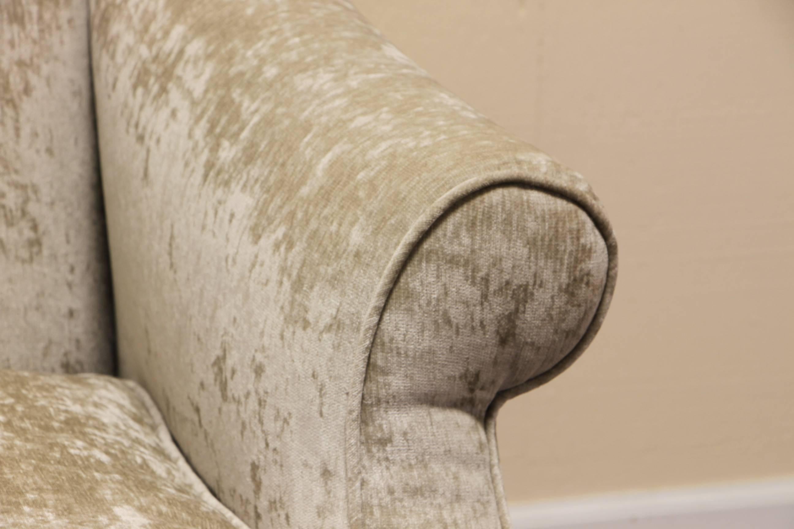 20th Century Fine Shaved Velvet Fabric Loveseat