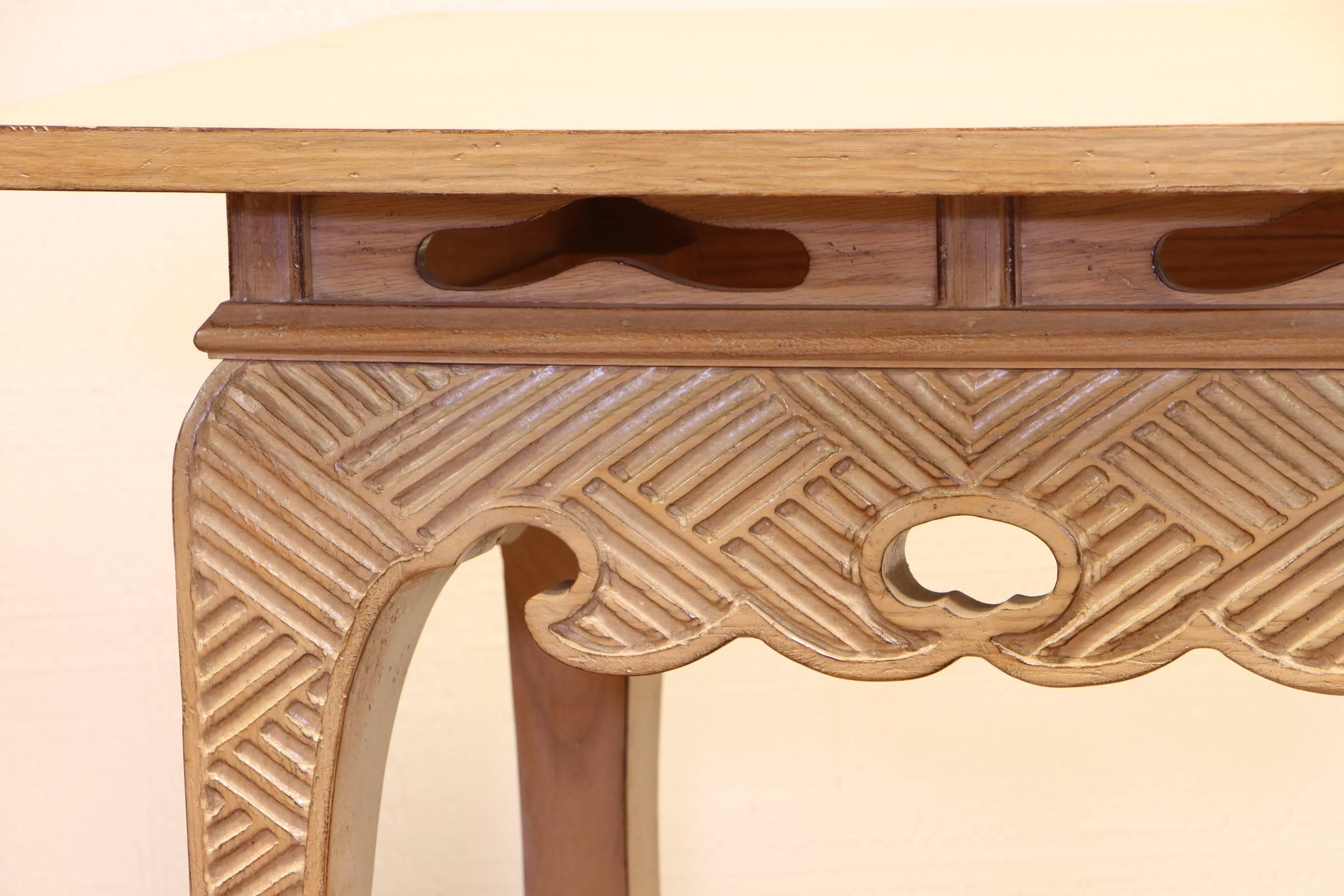 Mid-Century Pair of Carved Wood Lewis Mittman Tables 3