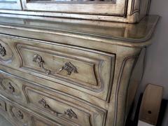 Silver Leaf Covered French Country Cabinet by Richard Wheelright