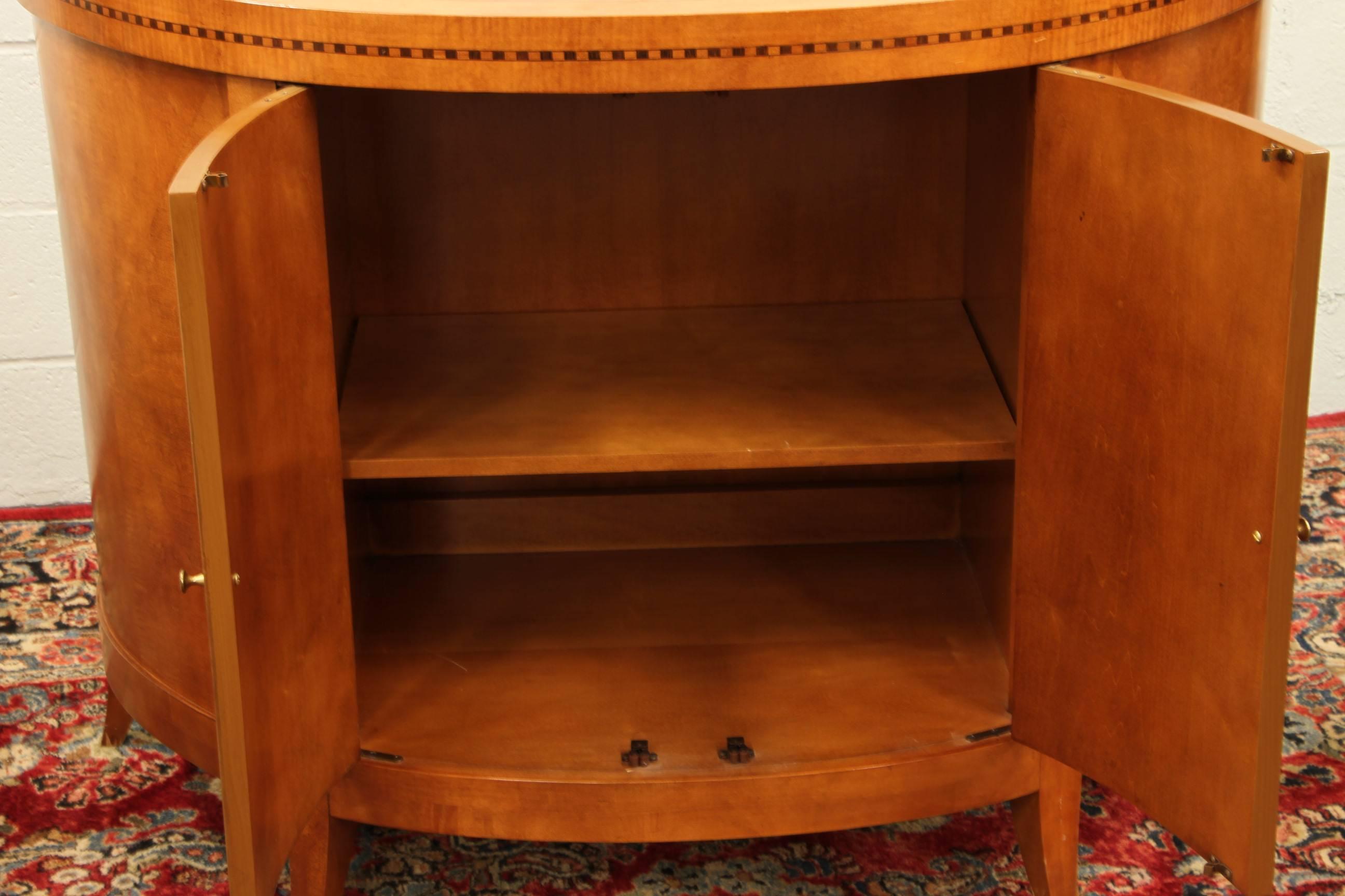 Unknown Art Deco Style Demilune Console Cabinet
