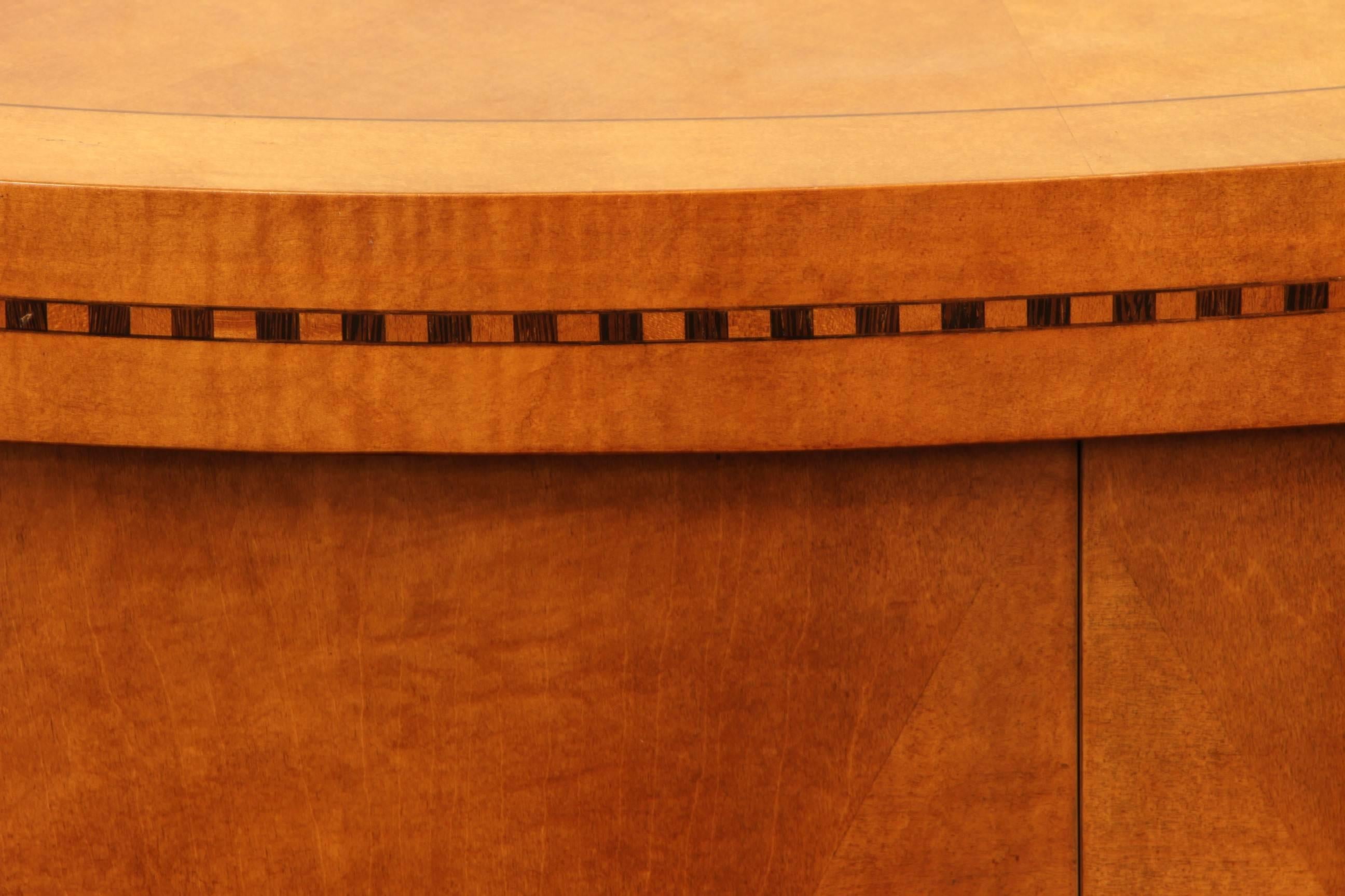 Art Deco Style Demilune Console Cabinet In Excellent Condition In Bridgeport, CT