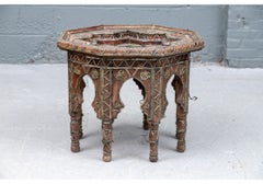 Early Moorish Table With Inlaid Octagonal Table
