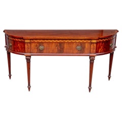Exceptional Joseph Gerte Attr. Custom Demilune Inlaid Mahogany Server/ Sideboard