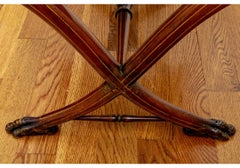 Antique Regency Style Curule Armchair In Custom Upholstery