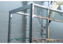 Mid Century Polished Chrome & Glass Etagere Attributed to Milo Baughman