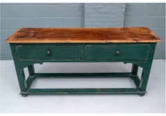 Antique Rustic Server in the Original Green Paint