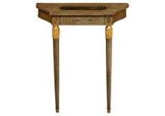 Vintage Diminutive Louis XVI Style Hand Painted Wall Mount Console