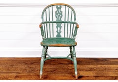 Fine Set of Six Green Custom Finished Bow Back Windsor Chairs