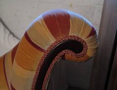 Pair of Upholstered Settees in Velvet Stripe