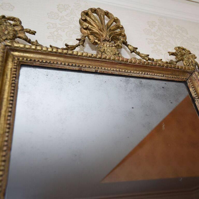 English Antique Adam Style Giltwood Wall Mirror