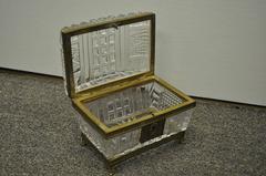 19th Century Baccarat Crystal and Ormolu Box with Hinged Lid