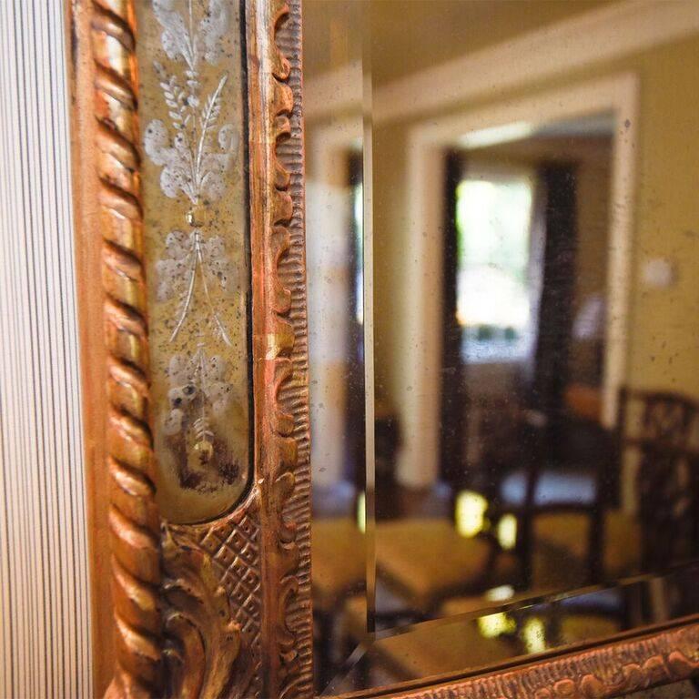 American Julia Gray Mirror with 22-Karat Gold Detail