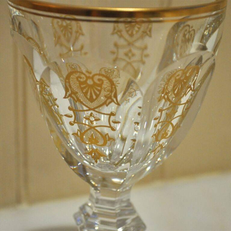 French Set of 96 Pieces of Empire Crystal Stemware by Baccarat