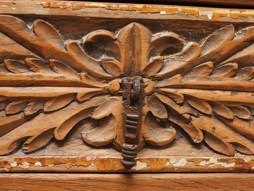 20th Century Spanish Colonial Style Carved Wood Cabinet