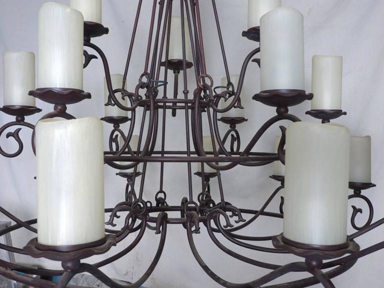 Colossal And Wrought Iron Chandelier In Spanish Colonial Style At Rustic Colossal And Wrought Iron Chandelier In Spanish Colonial Style For
