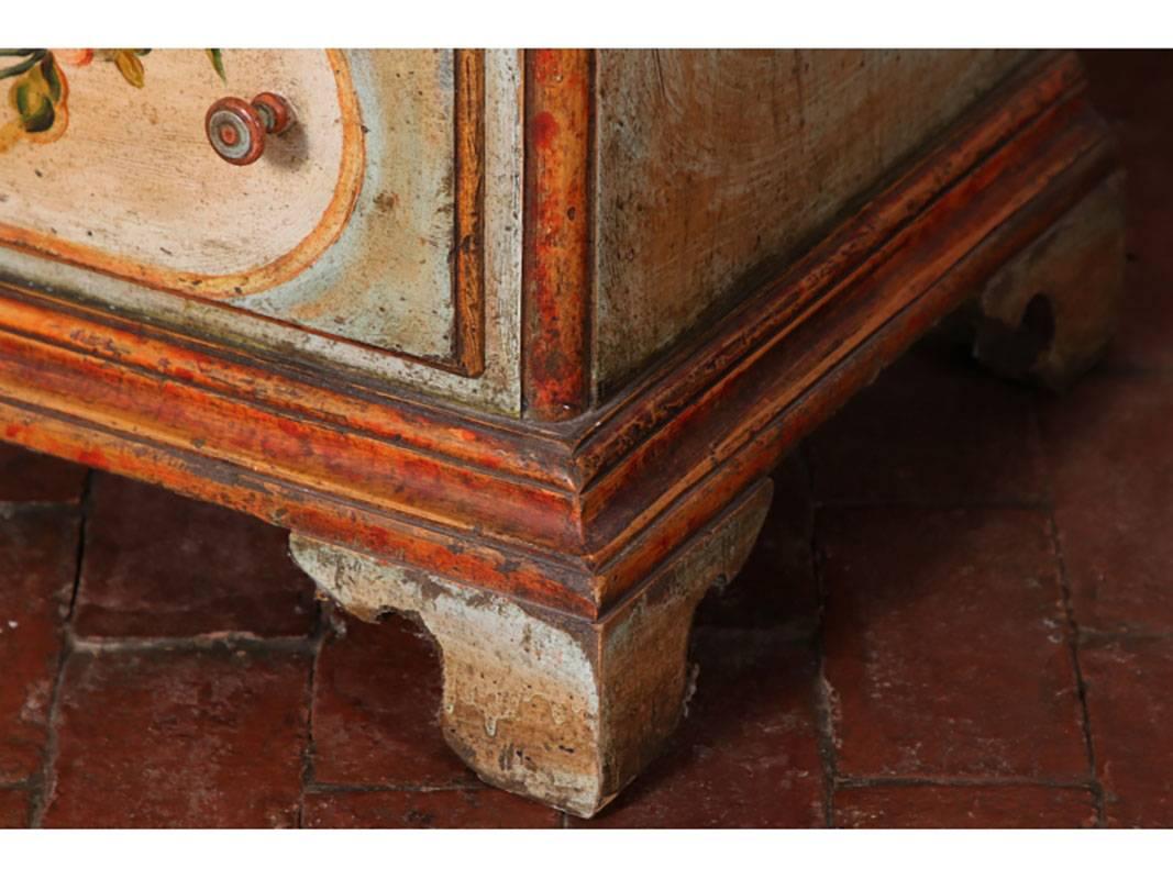 Antique Italian Hand-Painted Slant Front Desk 1
