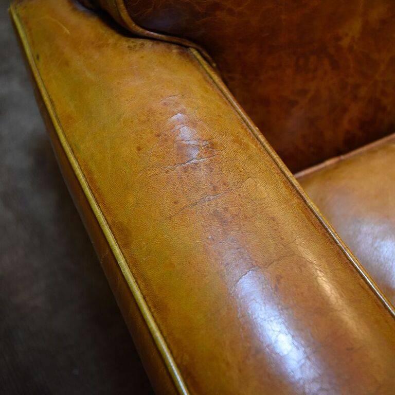 Art Deco French Leather Club Chair 1