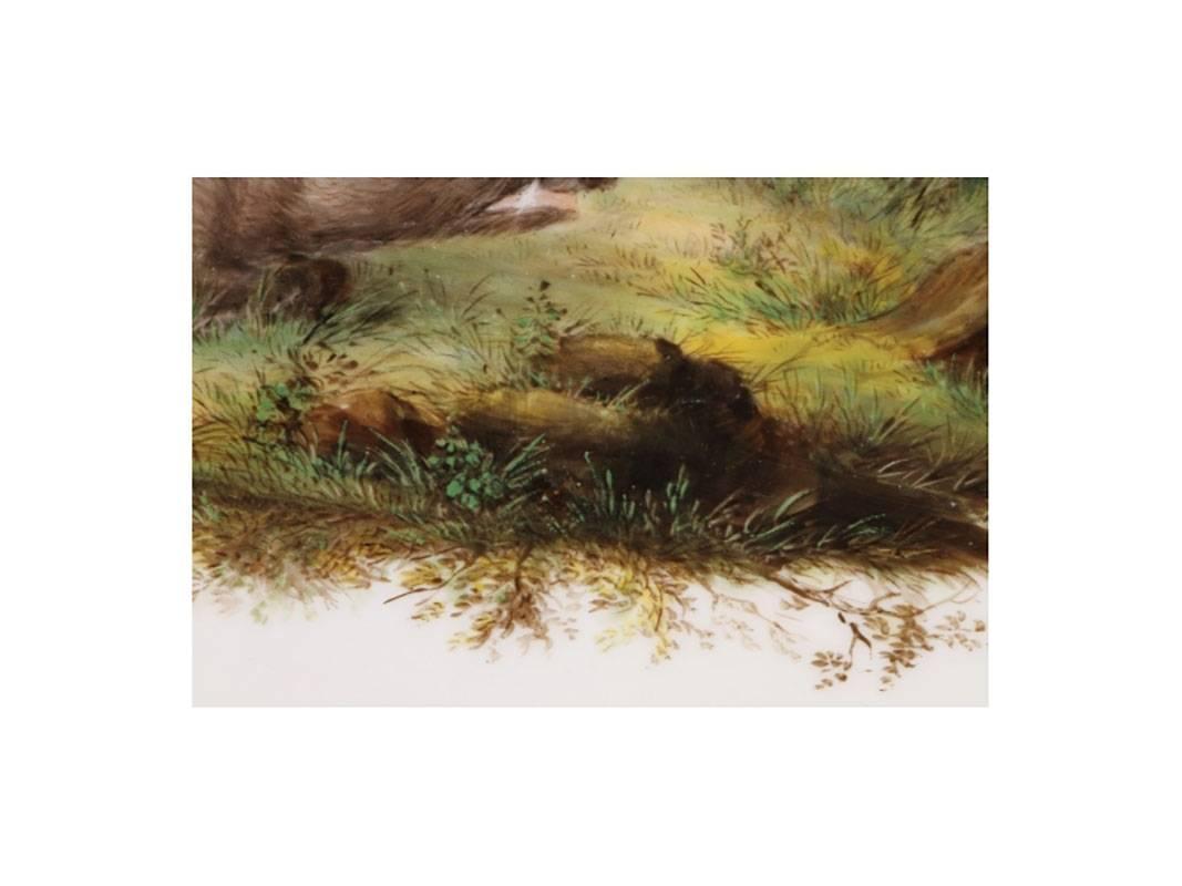 Antique Meissen Hunt Themed Platter Depicting Boars 2