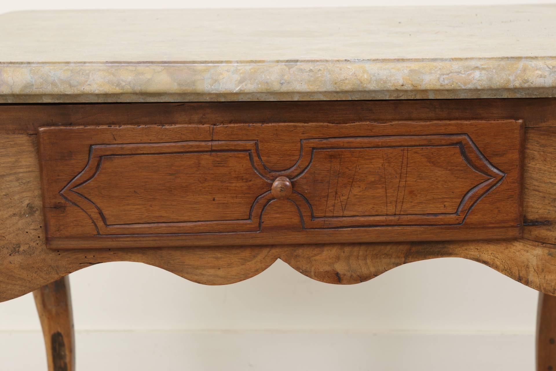 18th Century French Provincial Pastry Table with Thick Marble Top 1