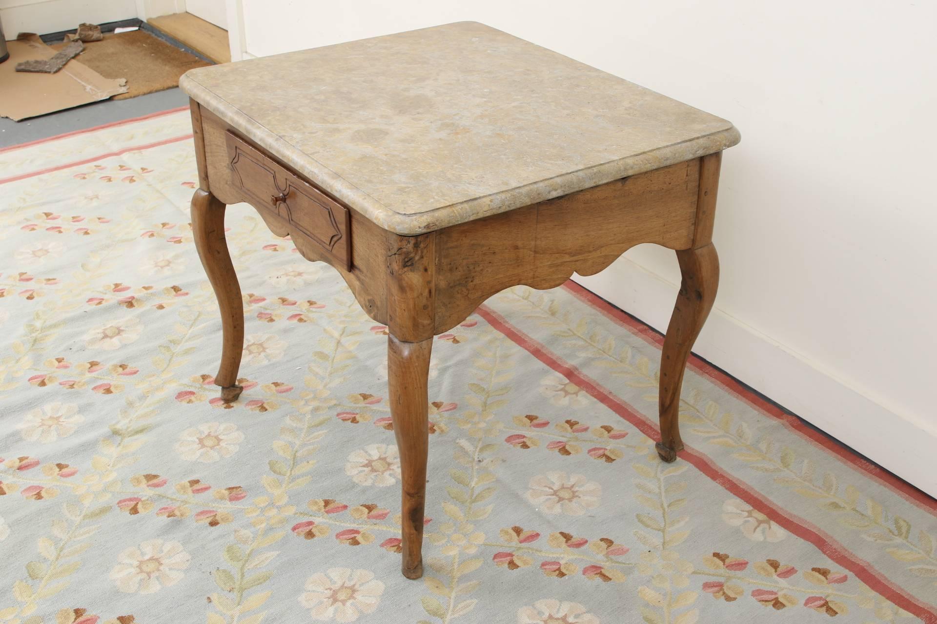 18th Century French Provincial Pastry Table with Thick Marble Top 4