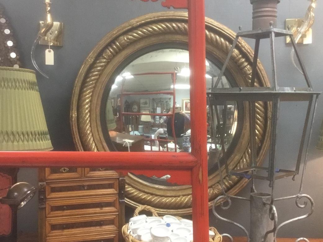 Rare Oversized  Classical Regency Gilt Wood Convex Mirror, circa 1815 2