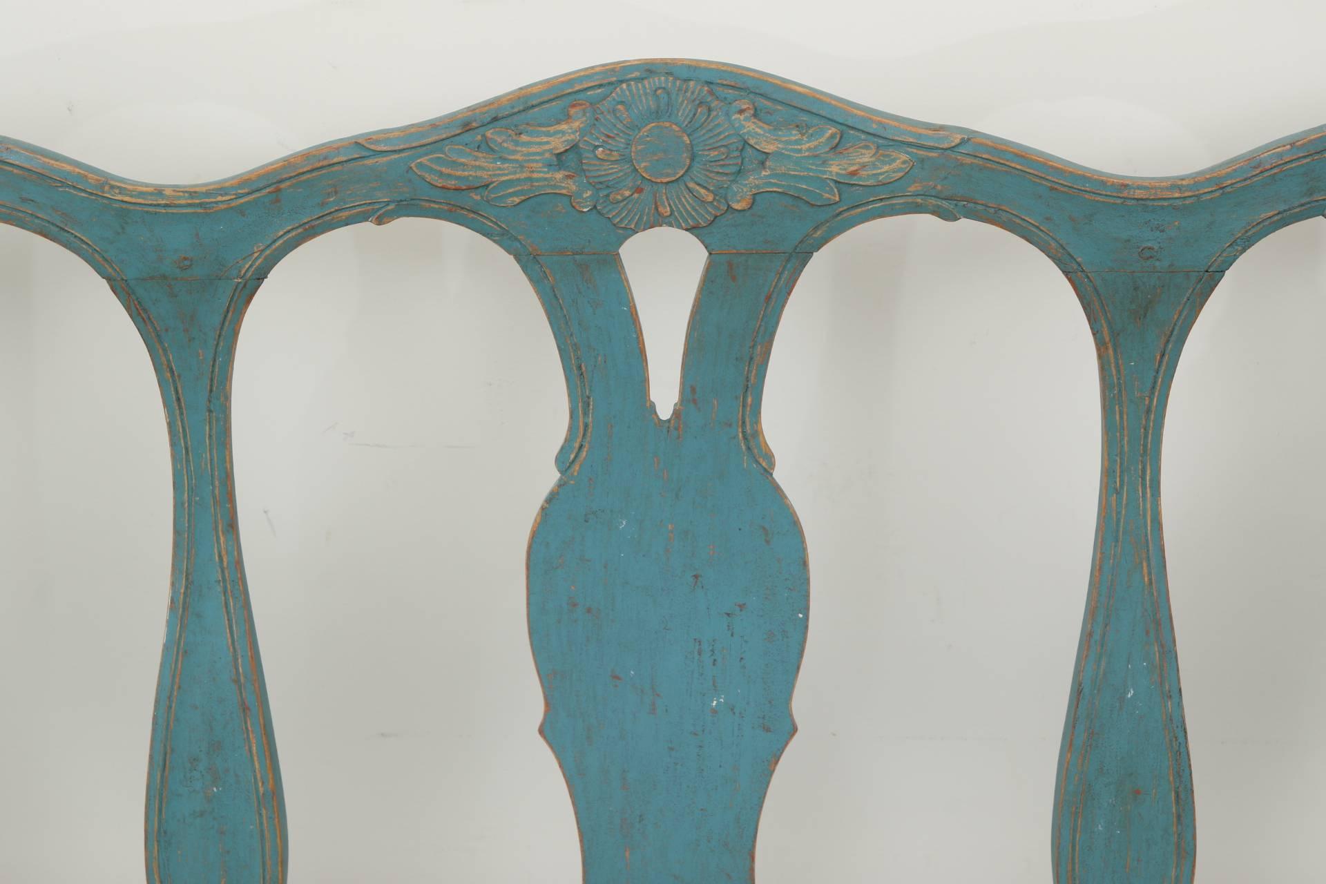 Hand-Painted 18th Century Venetian Paint Decorated Triple Back Settee 