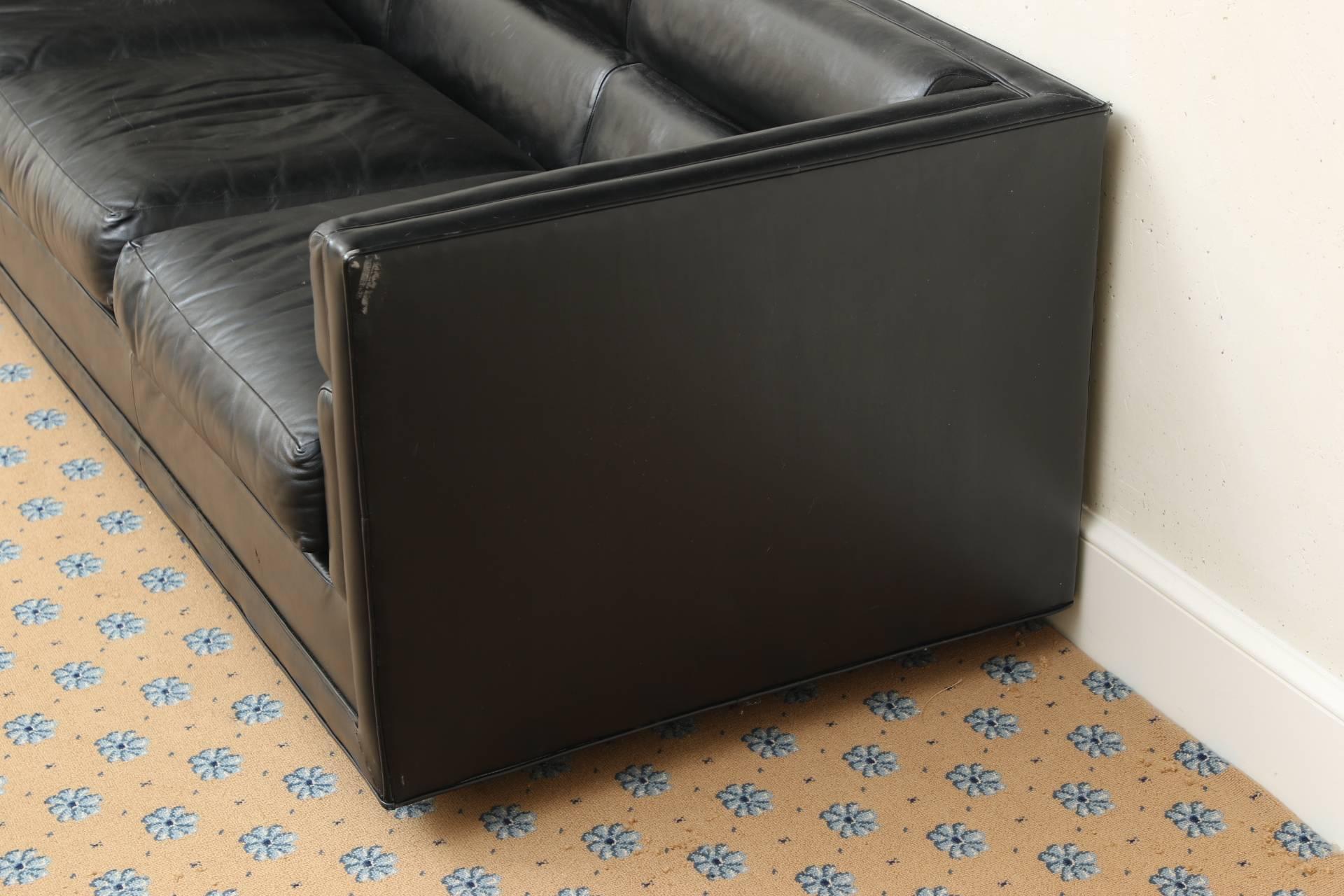 Dunbar Black Leather Sofa 3