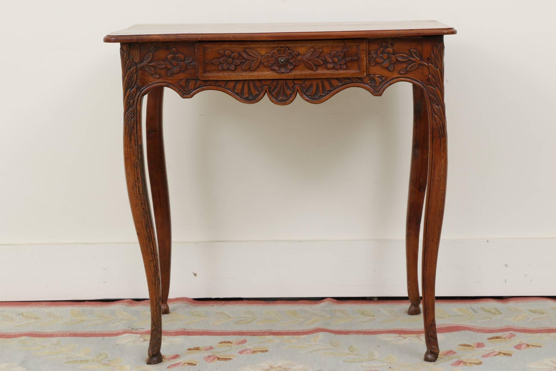 Louis XV Carved Walnut Side Table 4