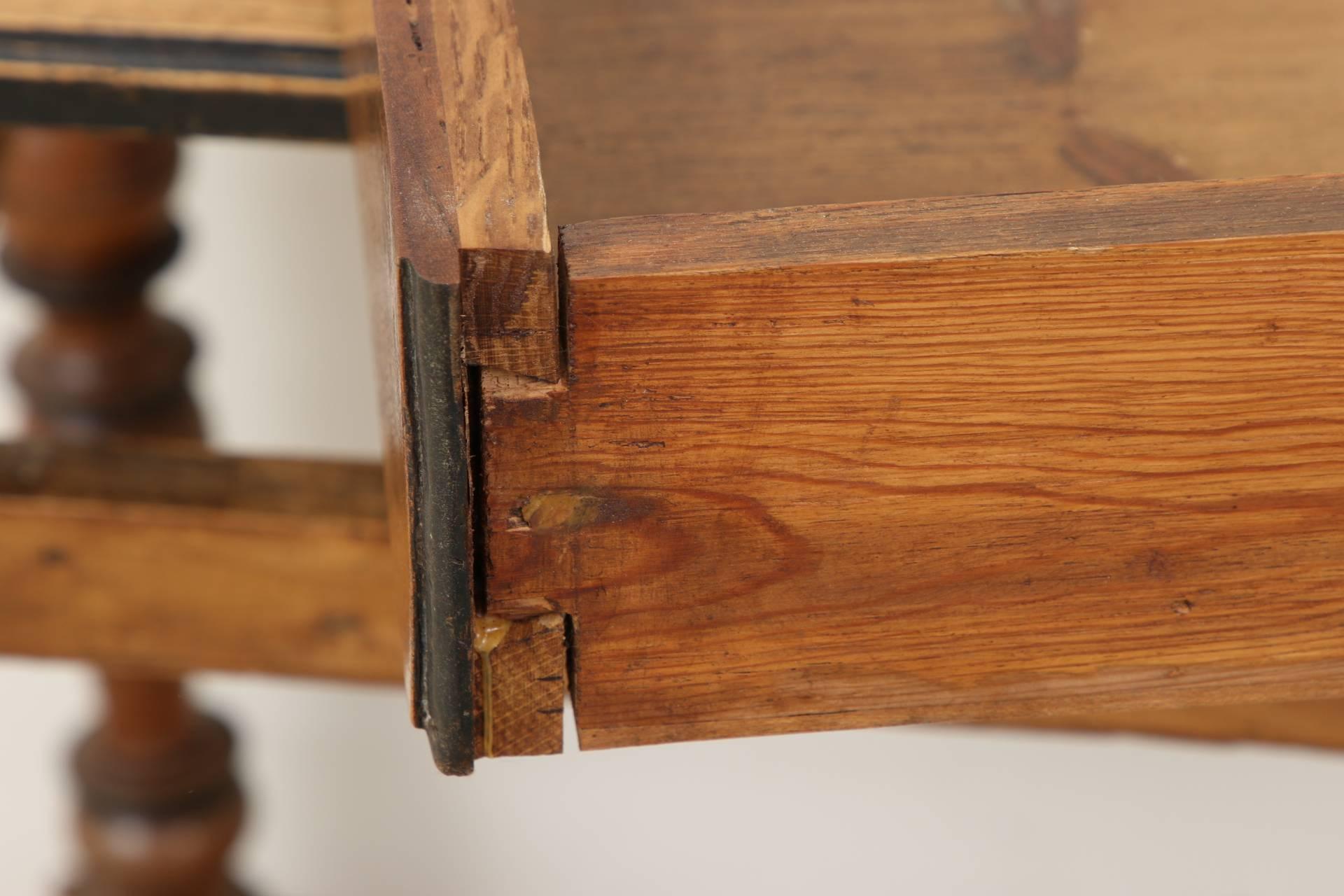Rustic German Single Drawer Walnut Occasional Table, Early 19th Century