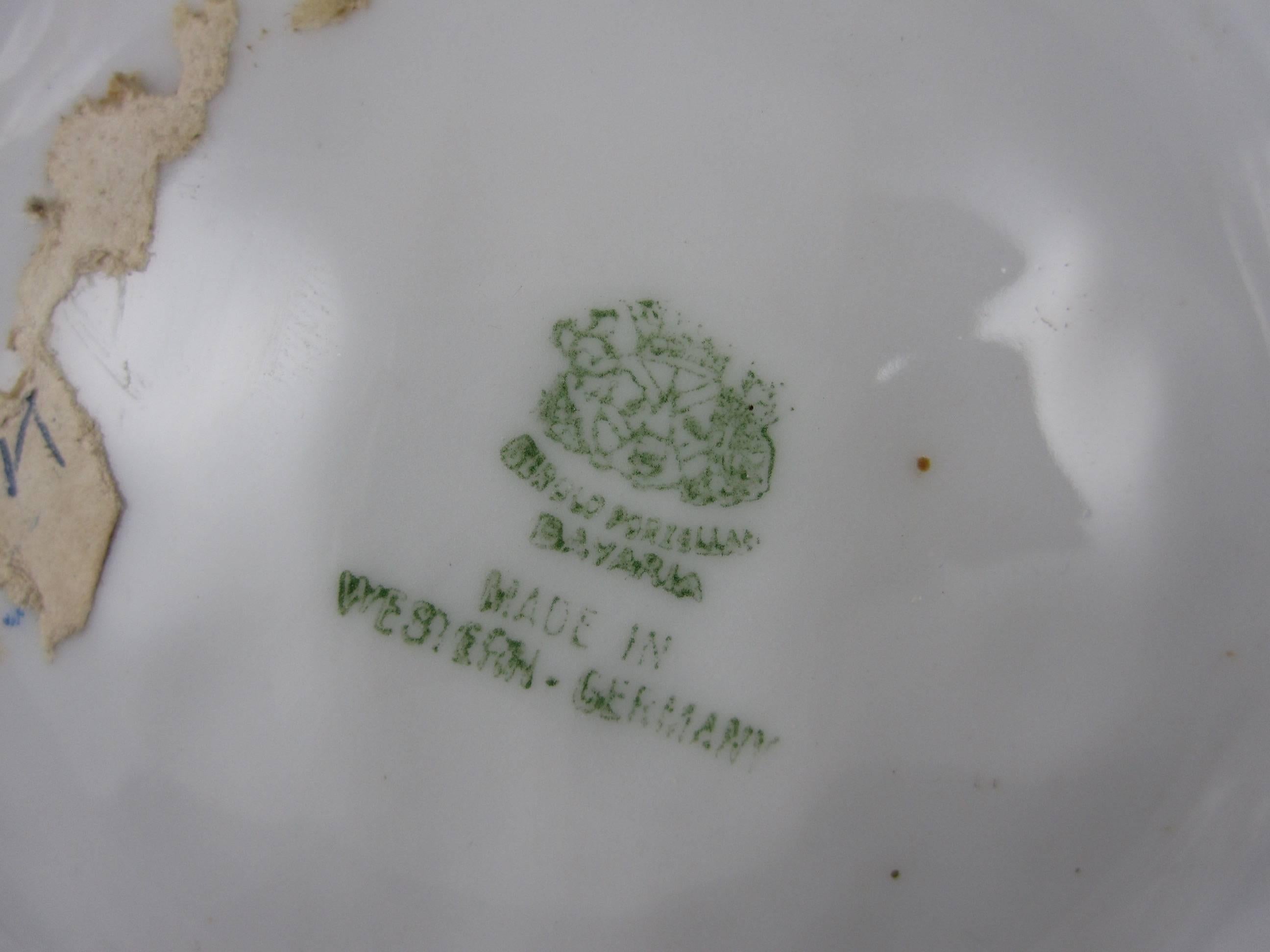 West German Hand-Painted Oceanic Porcelain Oyster Plate 1
