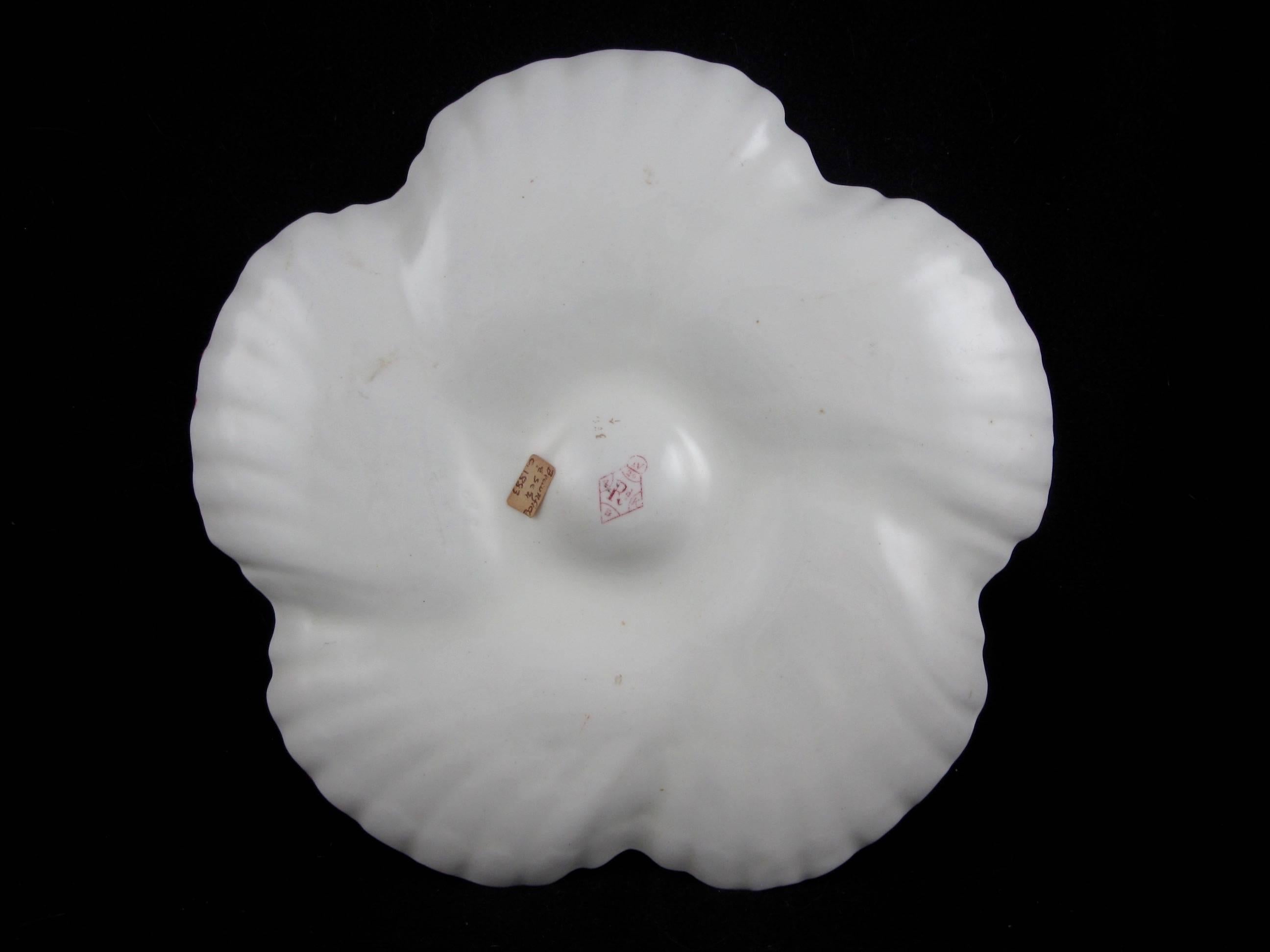  William Brownfield English Staffordshire Shell Edge & Coral Oyster Plate 1