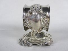 Antique Victorian Silver Plate Wishbone Standing Napkin Ring Place Holder