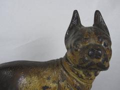 Antique Hubley Cast Iron French Bulldog Doorstop with Original Painted Finish