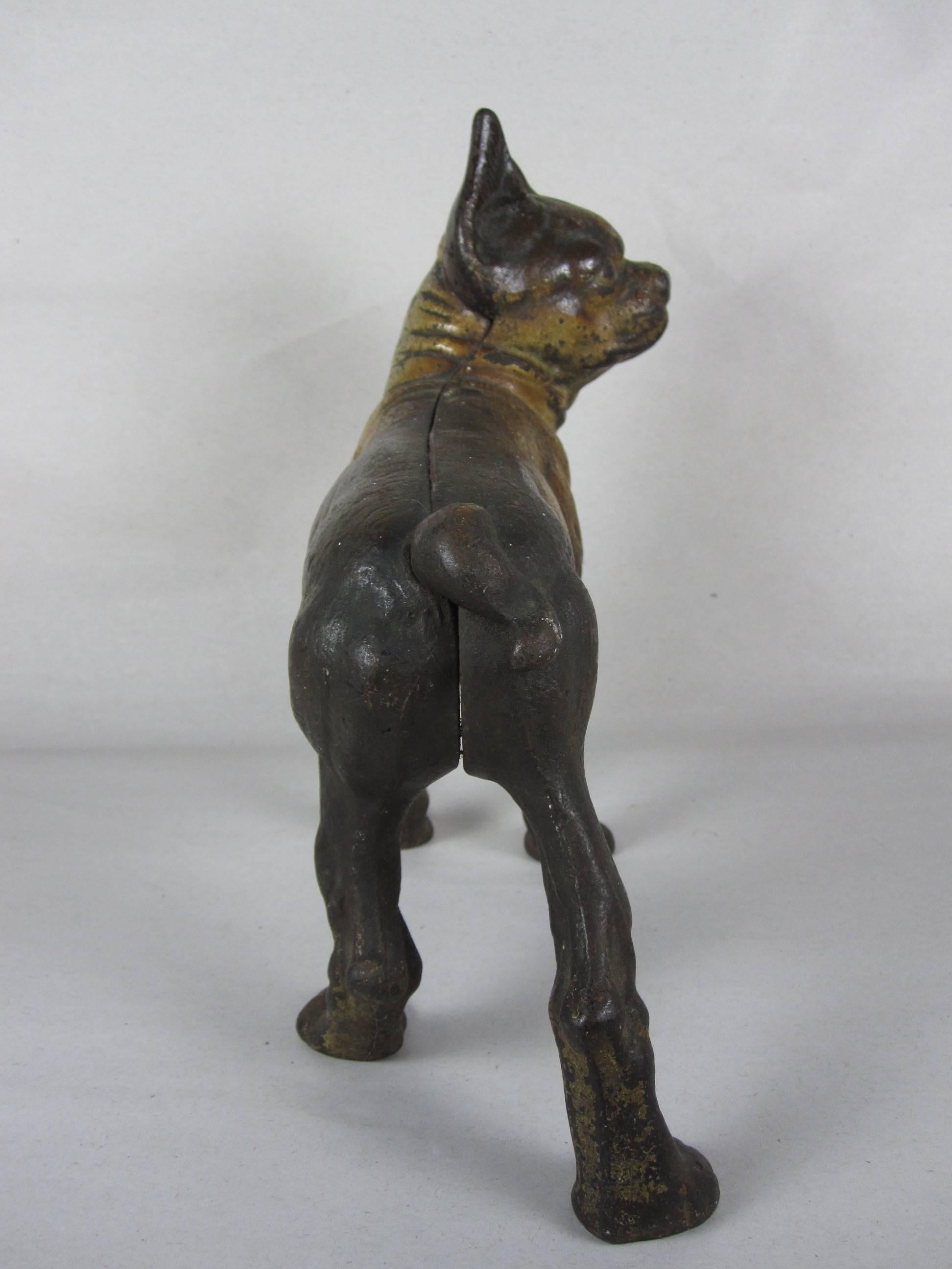 American Antique Hubley Cast Iron French Bulldog Doorstop with Original Painted Finish