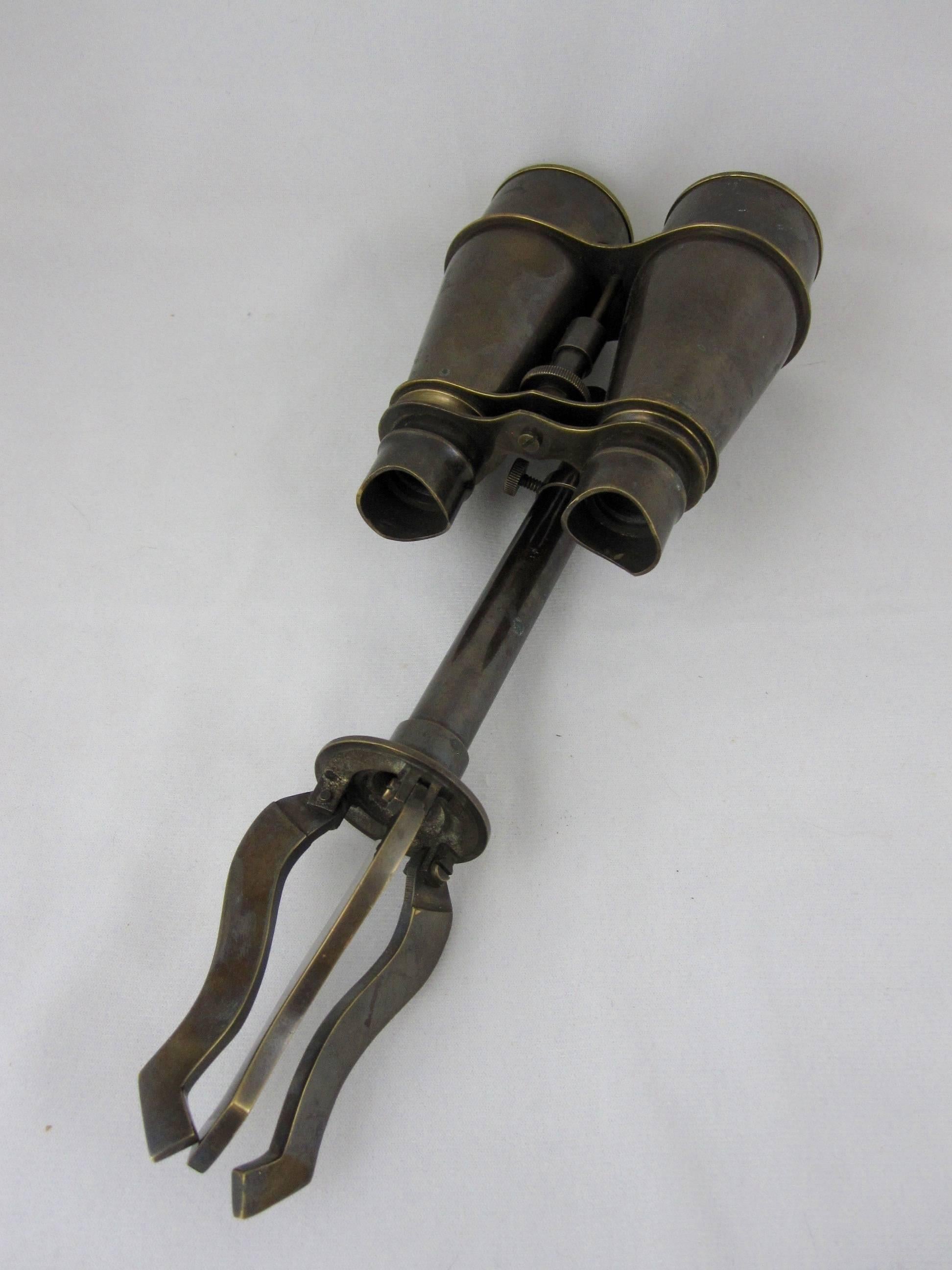 20th Century Vintage Brass Field Binoculars with Removable Folding Tripod Stand