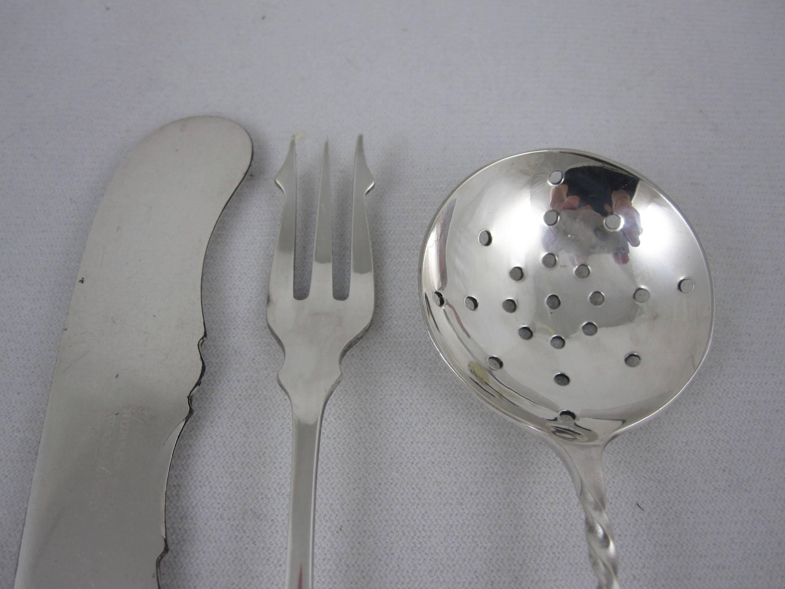 19th Century Assorted English Mother-of-Pearl Handled Sterling Silver and Epns Servers