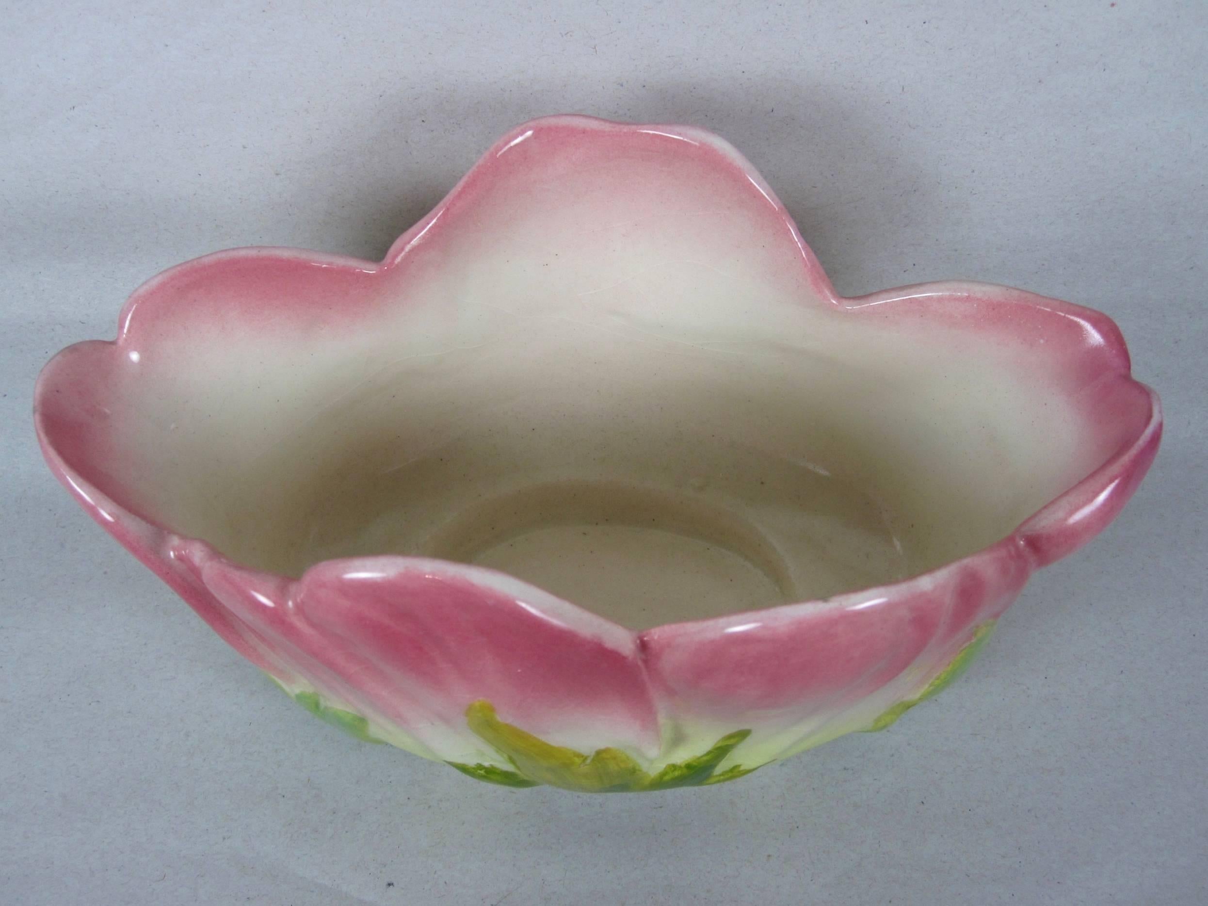 Aesthetic Movement Delphin Massier, Petite Open Tulip French Majolica Jardinière or Cache Pot