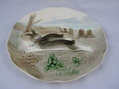 Choisy-le-Roi French Majolica Bunny Rabbit Plate, c
