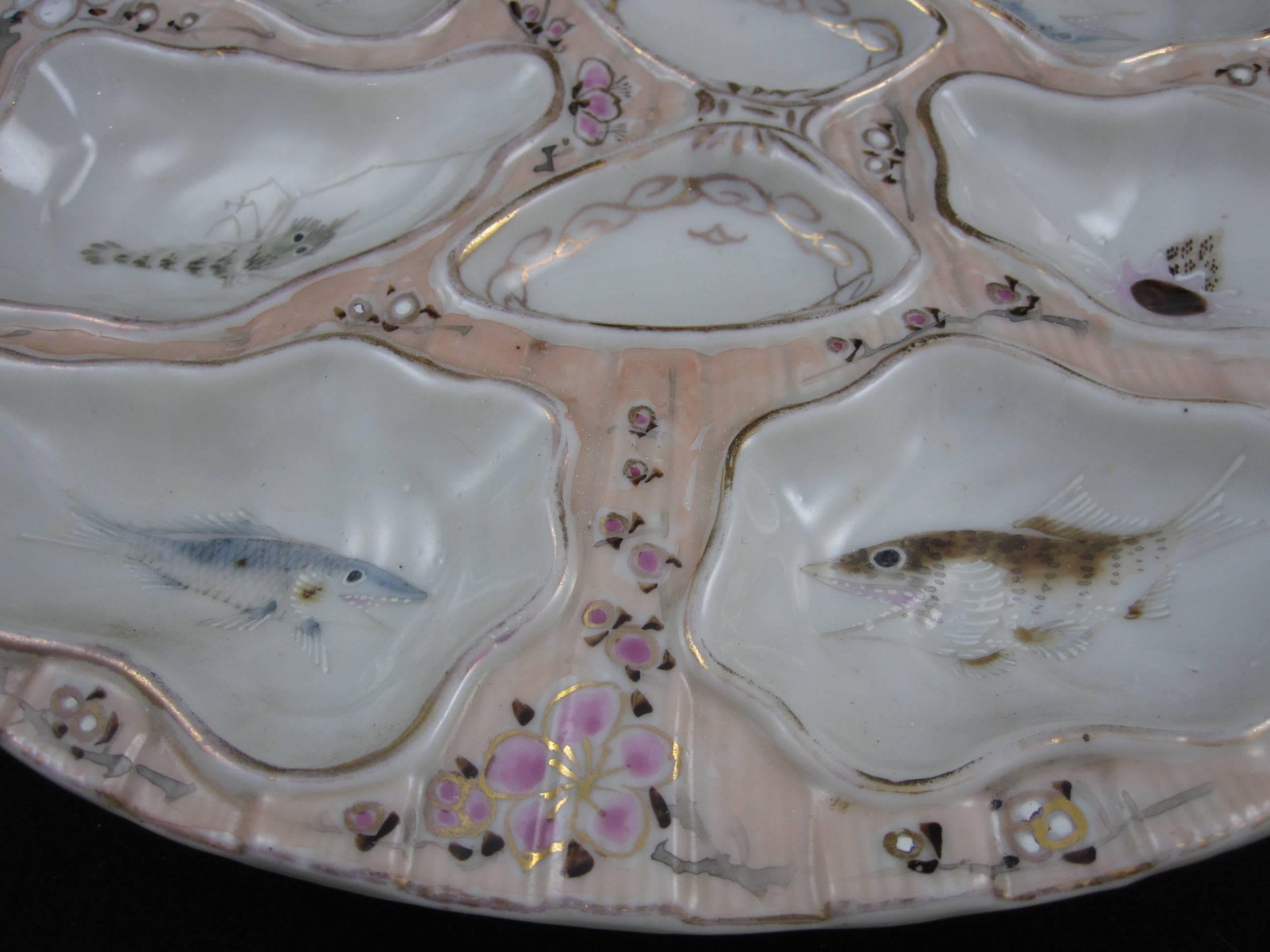 19th Century Shell Shaped French Porcelain Oceanic Oyster Plate