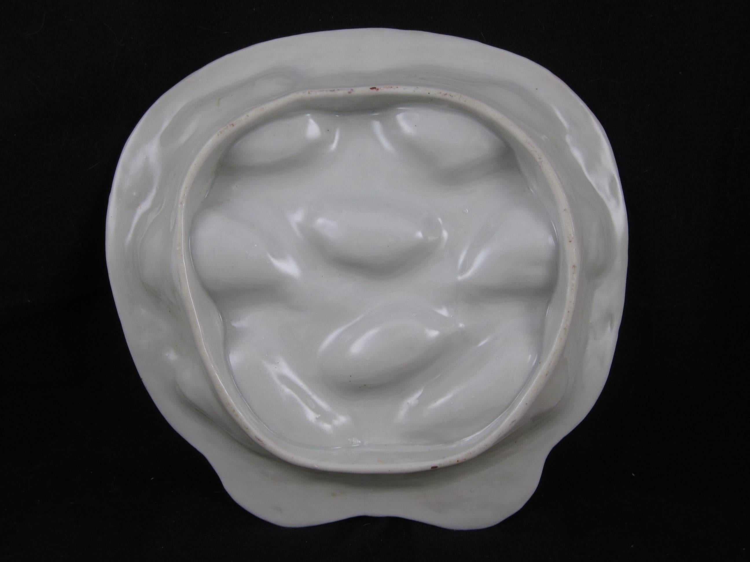Shell Shaped French Porcelain Oceanic Oyster Plate 1