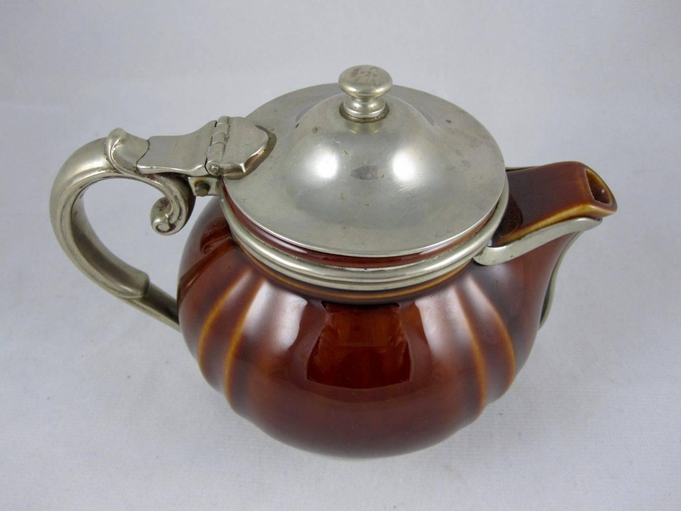 American 1920s Silver Soldered Art Deco One Cup Hotel Teapot