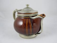 1920s Silver Soldered Art Deco One Cup Hotel Teapot