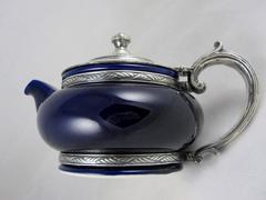 1920s Silver Soldered Art Deco Reed & Barton - Lenox Two Cup Hotel Teapot