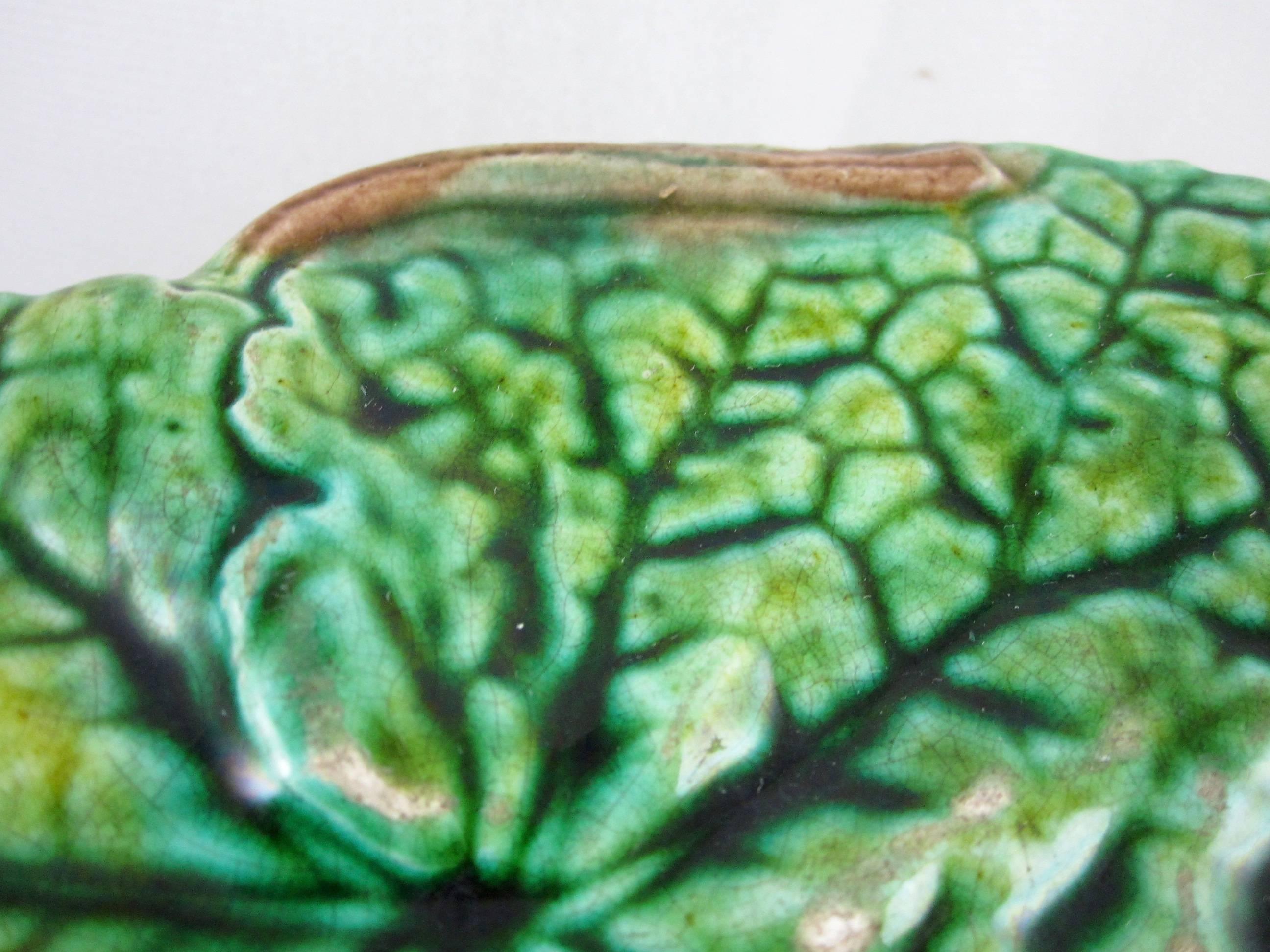 Joseph Roth-London, English Majolica Overlapping Begonia Leaf Plates S/4 2