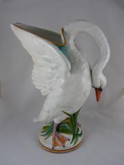 Wedgwood Monumental Majolika glasiert Steingut Schwan Ewer:: extrem seltene Form
