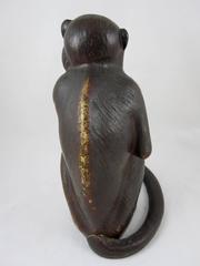 Rare Hubley Cast Iron Full Figure Seated Monkey Doorstop