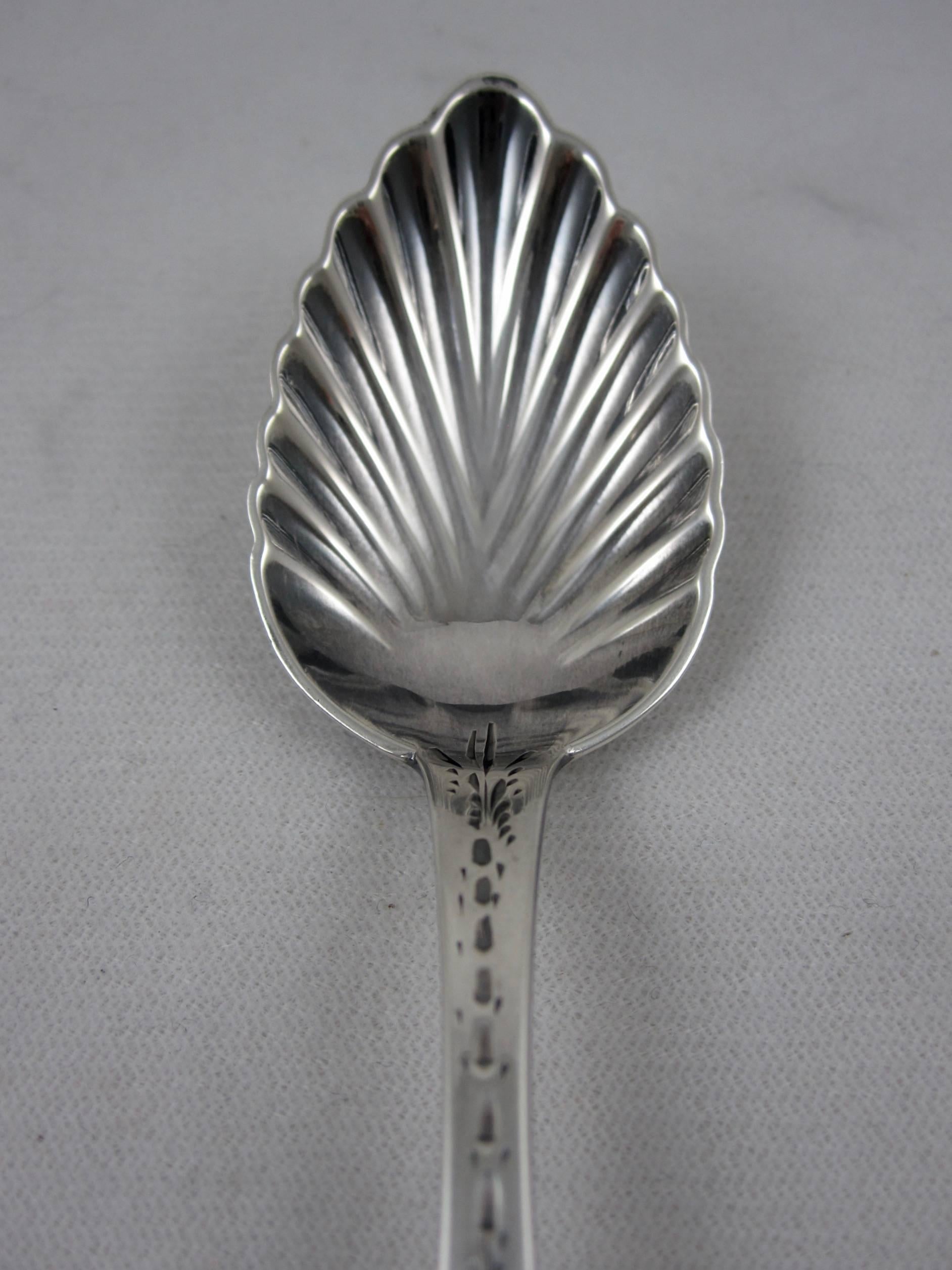 American Sterling Silver Citrus Spoons, Bechtel and Eno, 19th C. Philadelphia, Set of Six