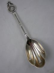 Tiffany & Co. Sterling Silver Gorham Armorial Medallion Serving Spoon circa 1864