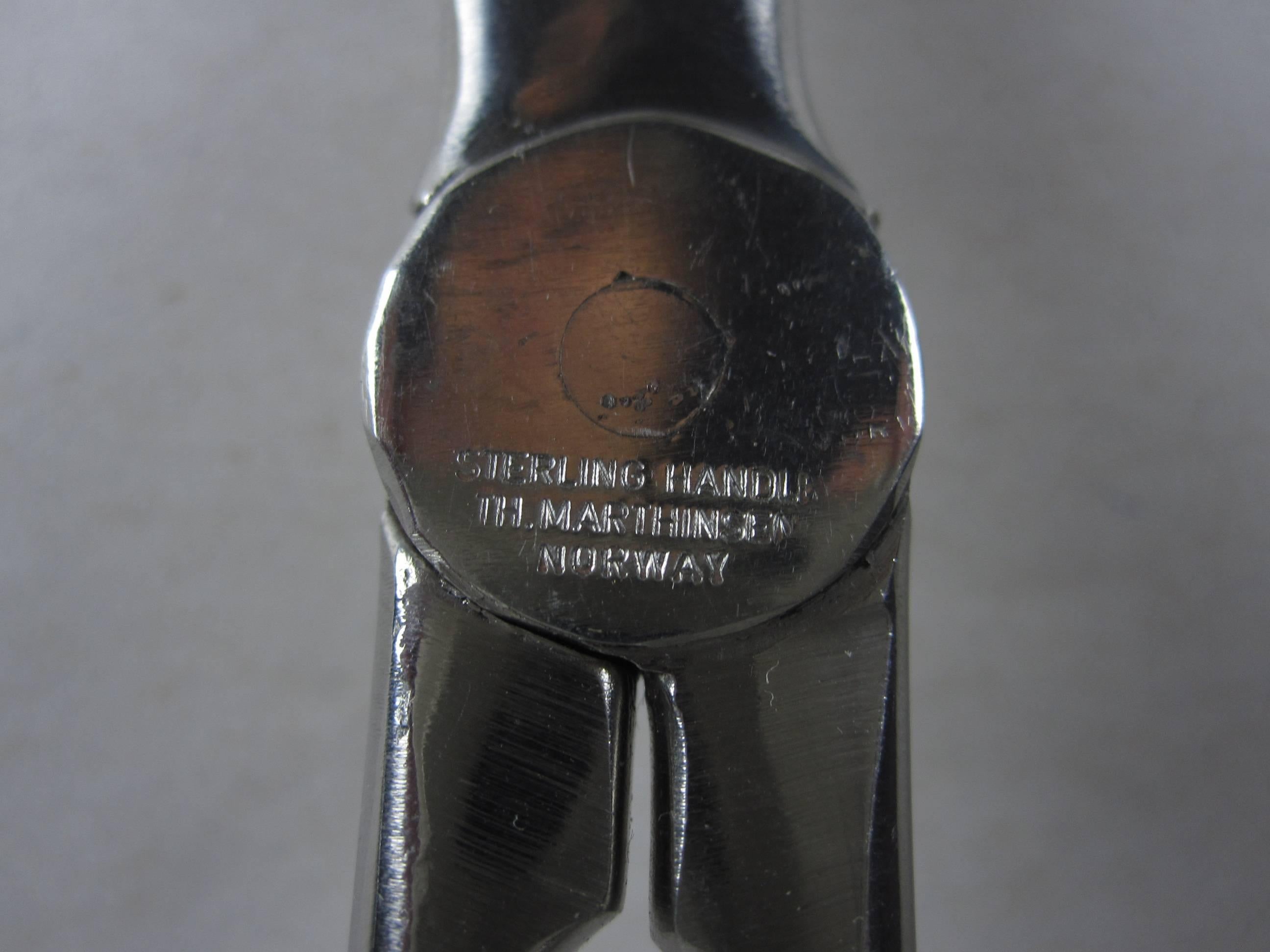Metalwork Sterling Silver Handled Art Nouveau Grape Shears, Marthinsen, Norway, 1900-1910